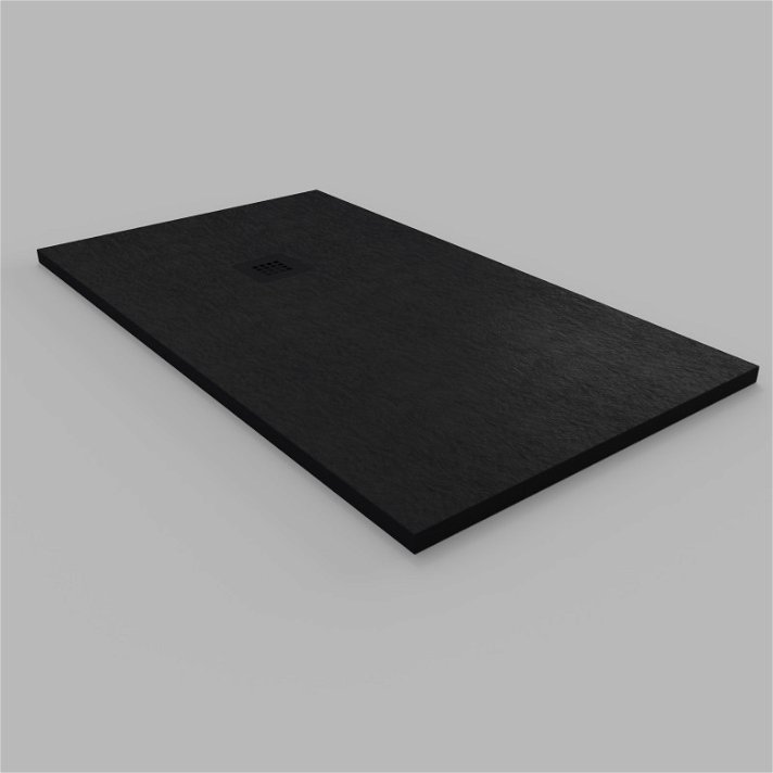 Plato de ducha antideslizante fabricado de resina en acabado color negro Mica Gresancu
