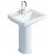 Lavabo con pedestal para baño de 60 cm de porcelana en acabado color blanco Noble Gala