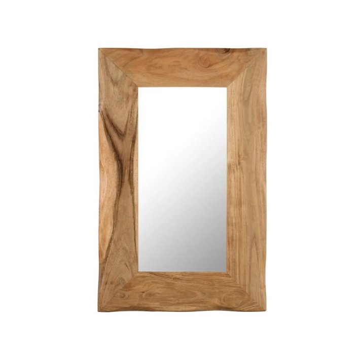 Espejo rectangular de madera de acacia marrón VidaXL