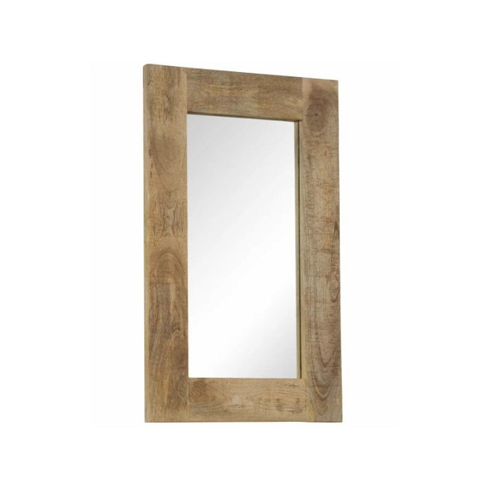 Espejo rectangular de madera de mango marrón claro VidaXL