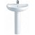 Lavabo con pedestal para cuarto de baño de 60 cm de porcelana en acabado color blanco Elia Gala