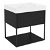Mueble con lavabo y módulo inferior con estante fijo color negro mate The Grid Cosmic