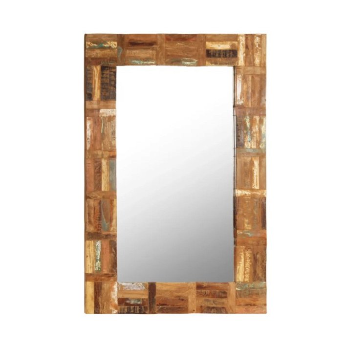 Specchio di legno riciclato marrone Vida XL