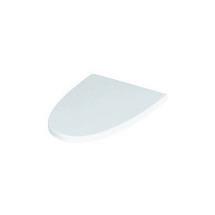 Asiento con tapa para baño de diseño curvado tipo D y un acabado en color blanco Arq Gala