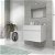 Mueble de baño suspendido con lavabo y cajón 60 x 45 x 60 cm blanco Soki Gresancu