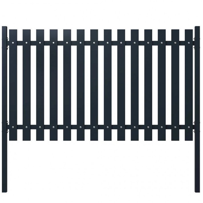 Panel de cerca y postes de 100 cm de acero con un acabado en color gris antracita VidaXL