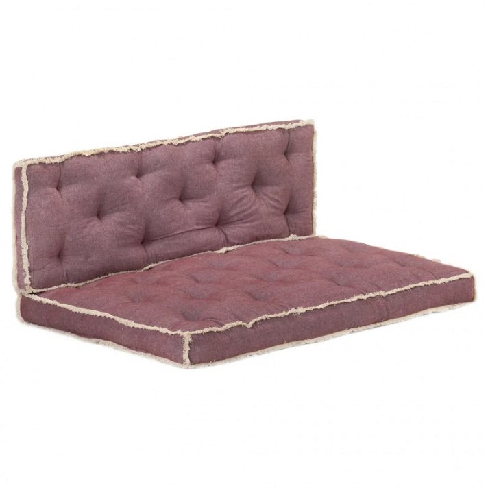 Cojines para sofá de palés 2 piezas rojo burdeos Vida XL
