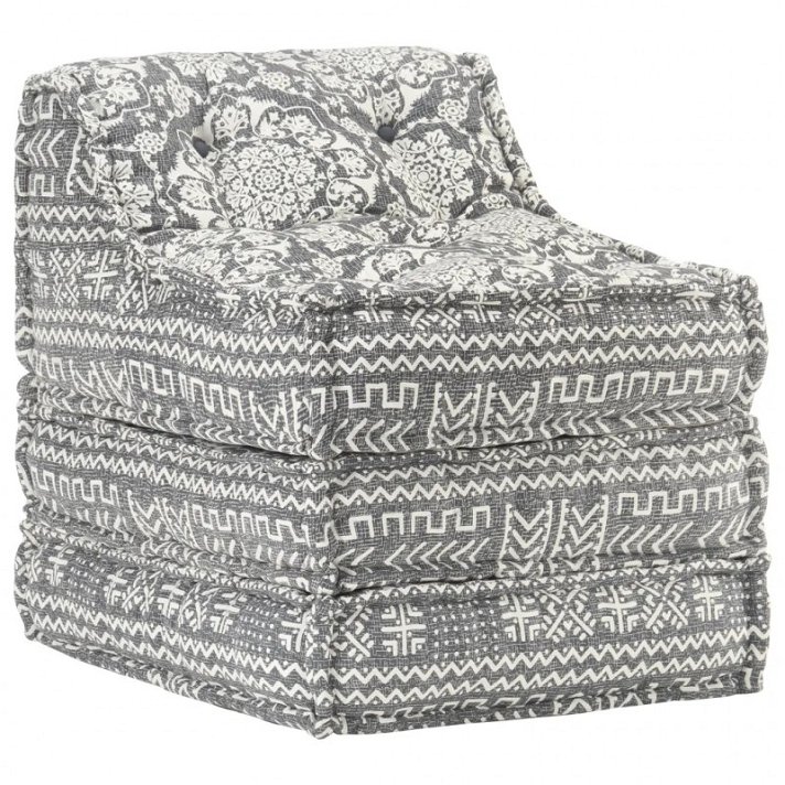 Sofá modular com um tamanho de 70x76x60 cm fabricado em têxtil estampado de cor cinzento Vida XL