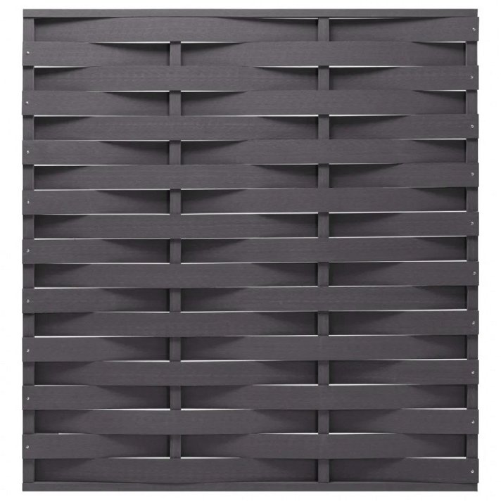 Panel de valla de 170x180 cm de madera y plástico reciclado en acabado color gris VidaXL