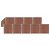 Pack de vallas de 1657x186 cm de madera y plástico con acabado en color marrón VidaXL