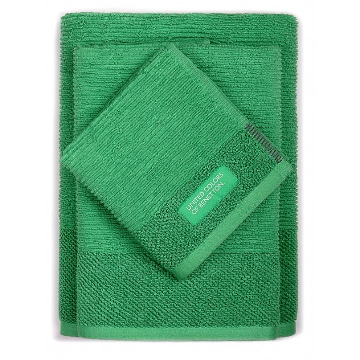 Set di asciugamani da bagno 450GSM verde Benetton Diempi