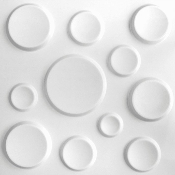 Set de paneles para paredes de interior con diseño 3D de cráteres en color blanco WallArt
