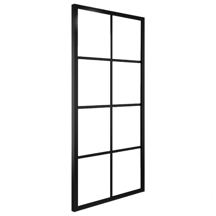 Vida XL sliding door made of ESG frosted glass and a black aluminium frame 205cm high