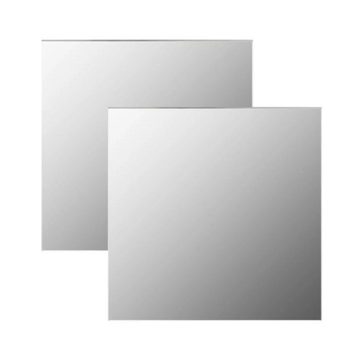Pack de azulejos de espejo cuadrados sin marco plateado VidaXL