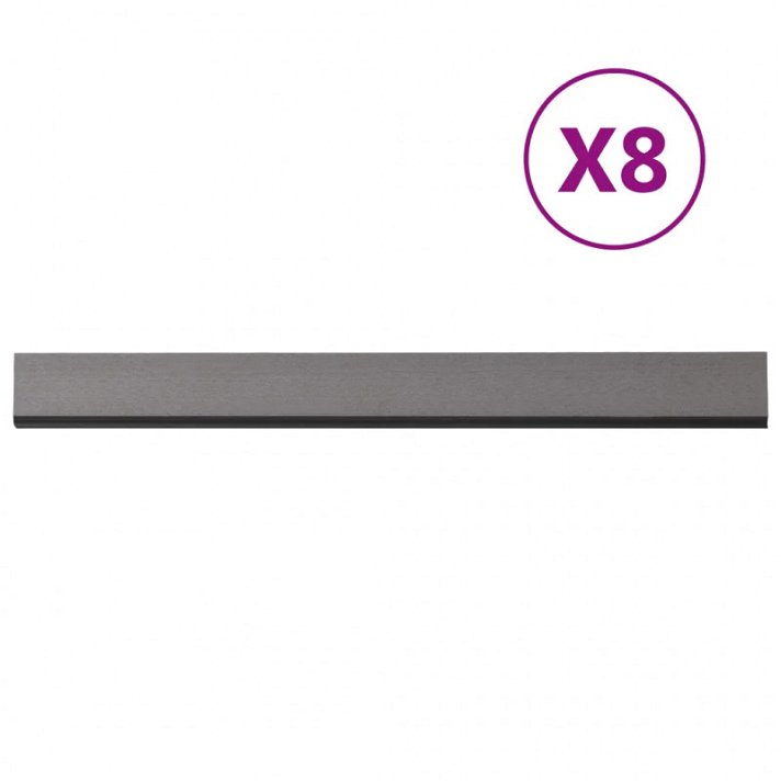 Pack de paneles de WPC de revestimiento para paredes de acabado color gris de Vida XL