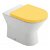 Inodoro compacto dual de suelo con acabado en color amarillo y blanco BTW Baby Gala