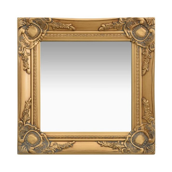 Espejo cuadrado con marco estilo barroco dorado VidaXL