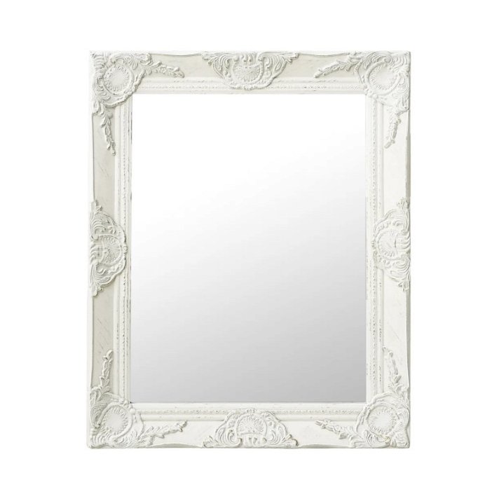 Espejo con marco estilo barroco 50x60 cm blanco VidaXL
