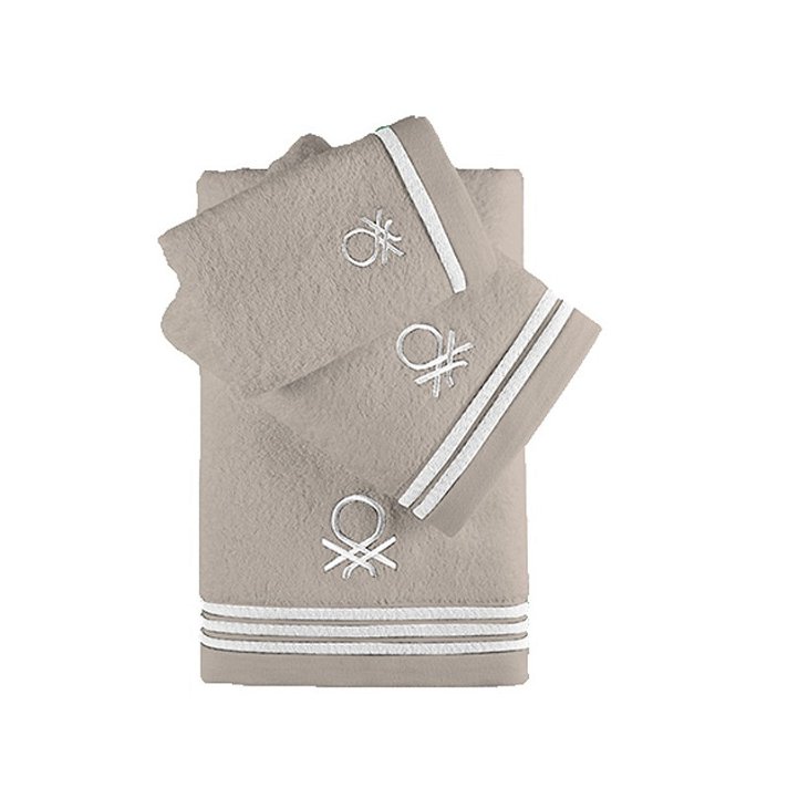 Set di asciugamani da bagno in cottone beige Benetton Diempi