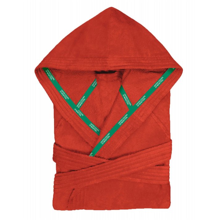 Albornoz Talla L/XL con capucha algodón rojo Diempi