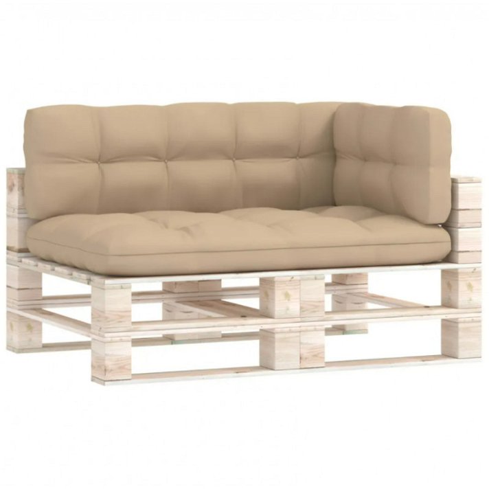 Cojín para sofá de palets 3 piezas beige 120 cm Vida XL