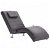 Chaise longue con massaggiatore e cuscino fabbricato in legno e pelle sintetica colore grigio Vida XL