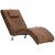 Chaise longue con massaggiatore e cuscino tappezzato in ecopelle colore marrone Vida XL