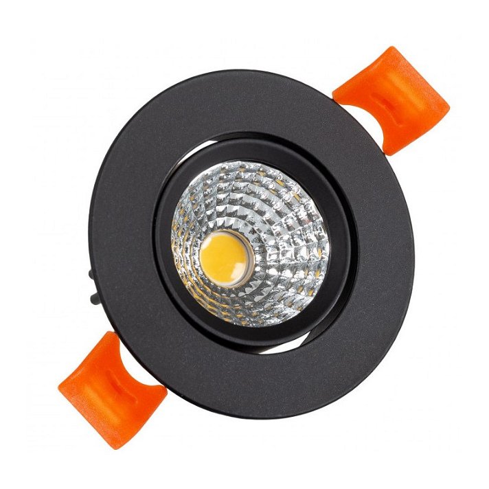 Foco LED circular direcionável 3W preto Moonled