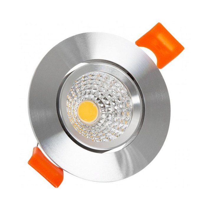Foco LED con diseño circular y direccionable fabricada en aluminio 5W plata Moonled