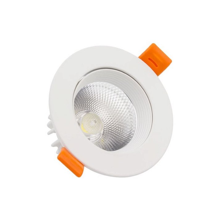 Foco LED de 9 W con diseño circular y direccionable con acabado en color blanco Moonled