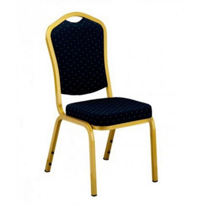 Pack de sillas de interior de 44 cm de acero en acabado color dorado y azul Amadeus Garbar