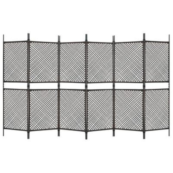 Panel de valla de 360x200 cm de ratán sintético y acero en acabado color gris antracita VidaXL