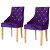Conjunto de cadeiras de veludo com pernas de carvalho violeta Vida XL