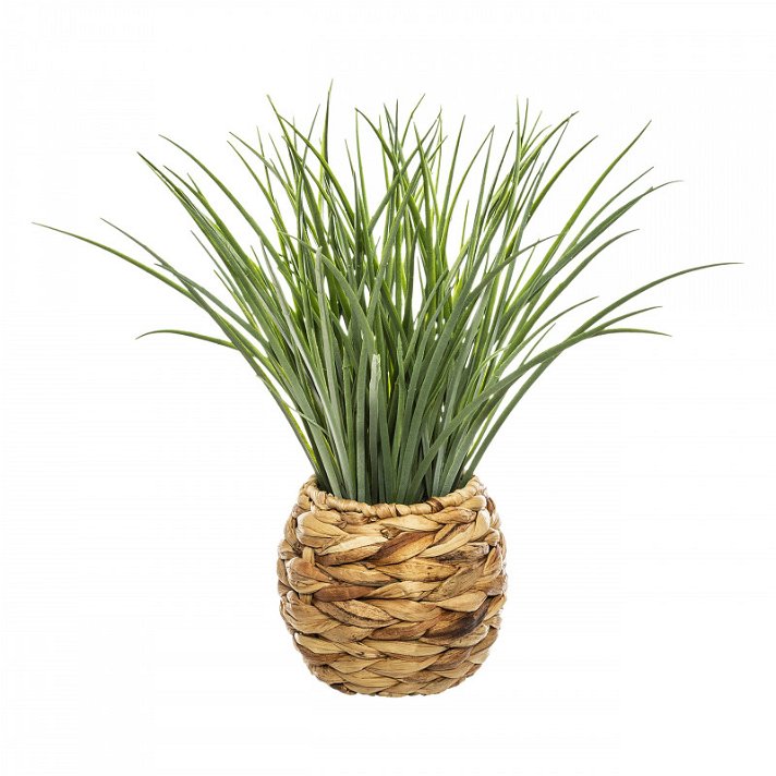 Pot tressé décoratif avec feuilles de jacinthe en plastique 485 mm Atmosphera Diempi