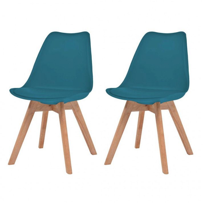 Conjunto de cadeiras estilo escandinavo com almofada turquesa Vida XL