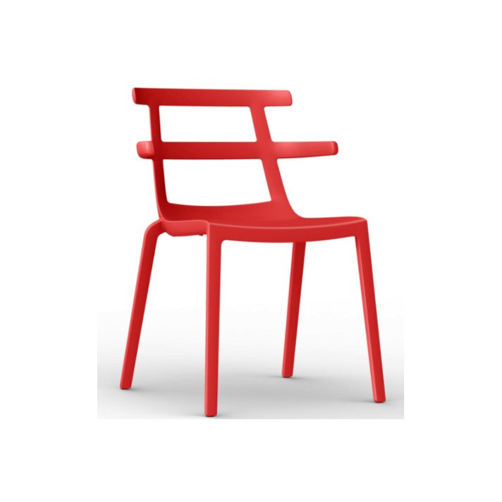 Set di sedie impilabili fabbricate in polipropilene con finitura colore rosso Tokyo Resol