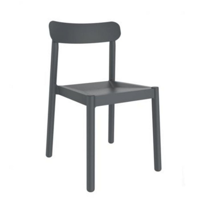 Set di sedie in polipropilene da 50 cm con finitura di colore grigio scuro Elba Garbar
