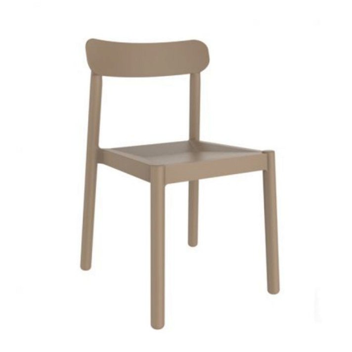 Lot de chaises empilables en polypropylène avec finition de couleur sable Elba Garbar