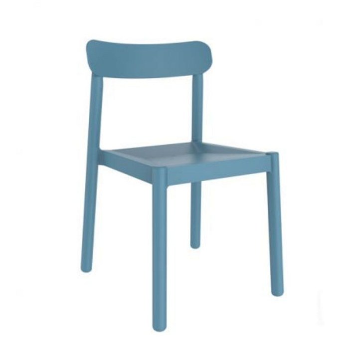 Conjunto de cadeiras de 50 cm de polipropileno com acabamento de cor azul rétro Elba Garbar