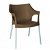 Conjunto de cadeiras com braços de 60 cm de polipropileno e alumínio com acabamento de cor chocolate Pole Garbar