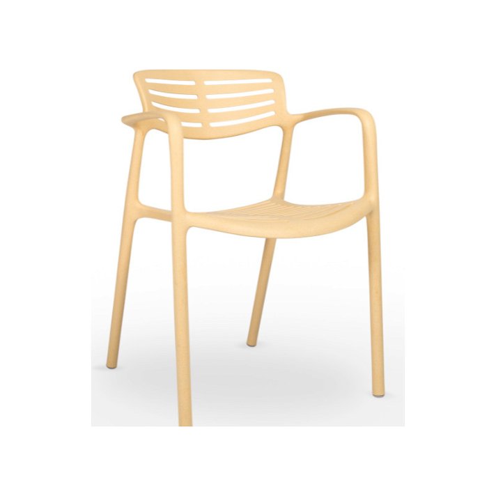 Set di sedie con braccioli in polipropilene colore giallo fuoco Toledo Aria Green Edition Resol