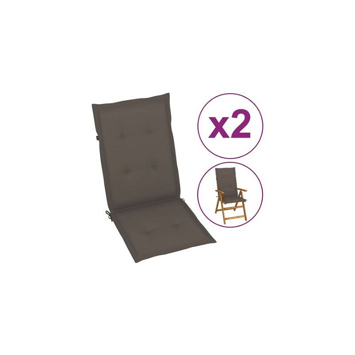 Conjunto de almofadas para cadeiras de jardim Cinzento taupe Vida XL