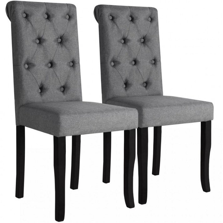 Conjunto de cadeiras românticas sem apoio de braços cinzento-escuro Vida XL