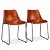 Conjunto de cadeiras de couro com pernas de aço castanho Vida XL