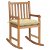 Cadeira de baloiço de madeira teca com almofada creme Vida XL