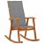 Cadeira de baloiço de acácia com almofada cinzenta Vida XL