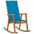 Cadeira de baloiço de acácia com almofada azul Vida XL