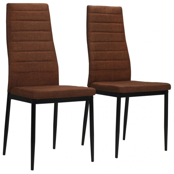 Set di sedie stile contemporaneo di tessuto marrone Vida XL