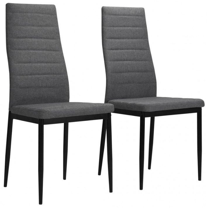 Conjunto de cadeiras estilo contemporâneo de tecido cinzento-claro Vida XL