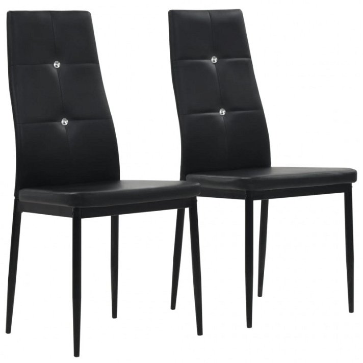Conjunto de cadeiras de couro com pernas de aço preto Vida XL